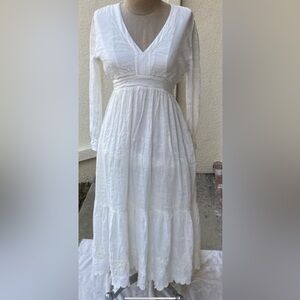 Velvet by Graham & Spencer linen blend boho beautiful flowy midi layered dress